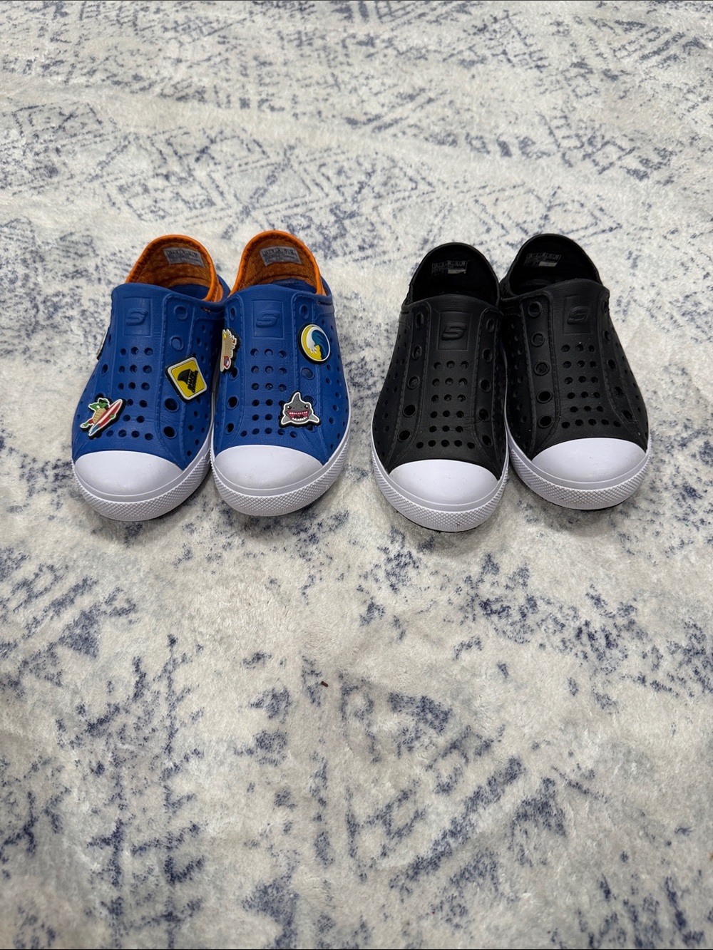 Skechers Foamies Slip-On Kids Shoes in Blue and Black